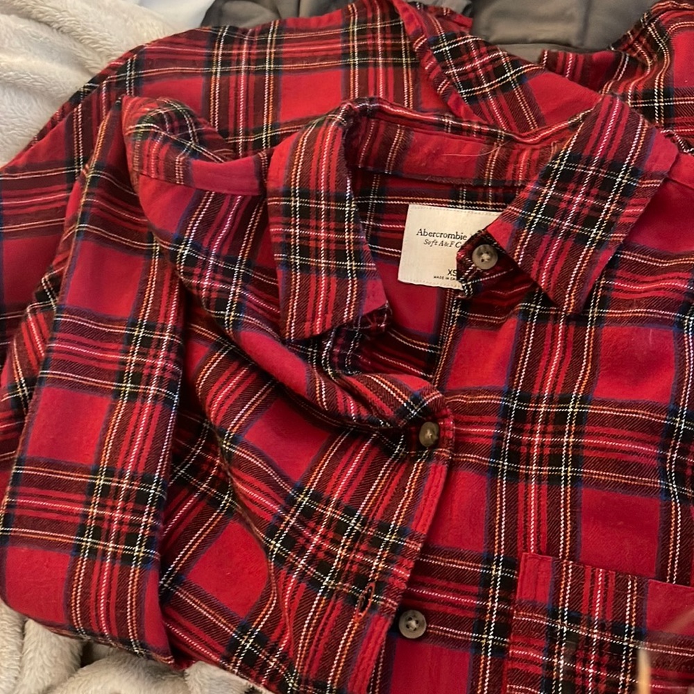 red flannel abercrombie & fitch